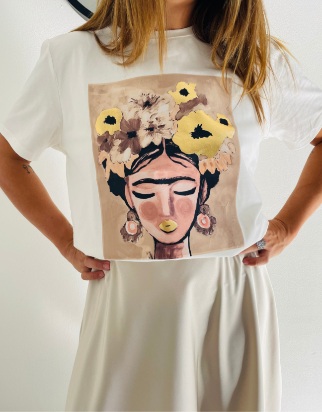 T-SHIRT FRIDA KAHLO BEIGE