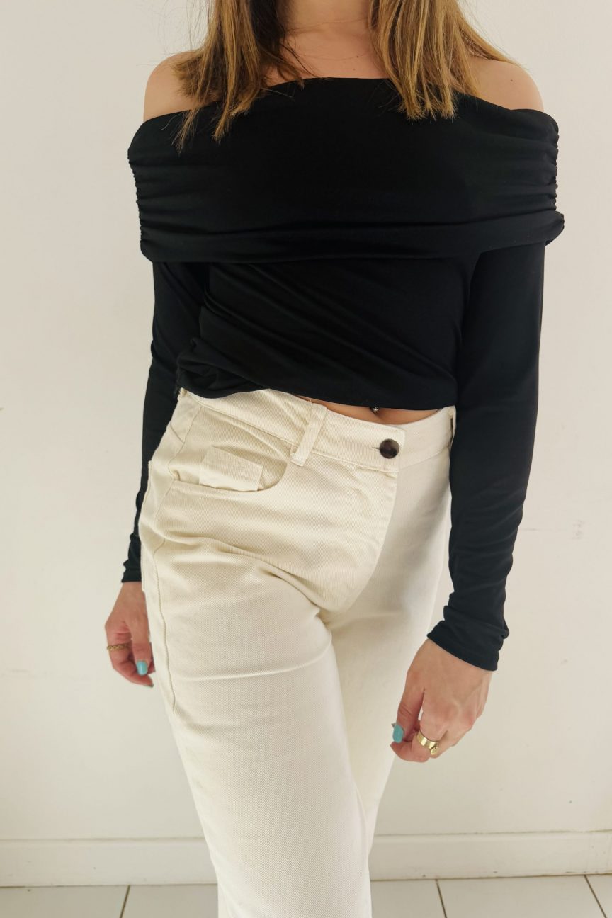 TOP COL BARDOT - NOIR