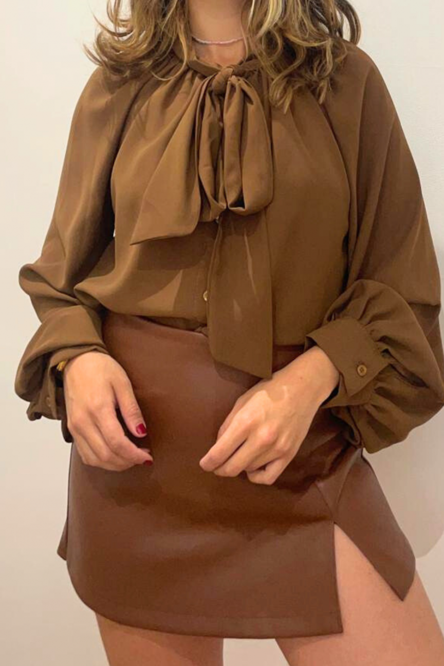 CHEMISIER NORA – CHOCOLAT   